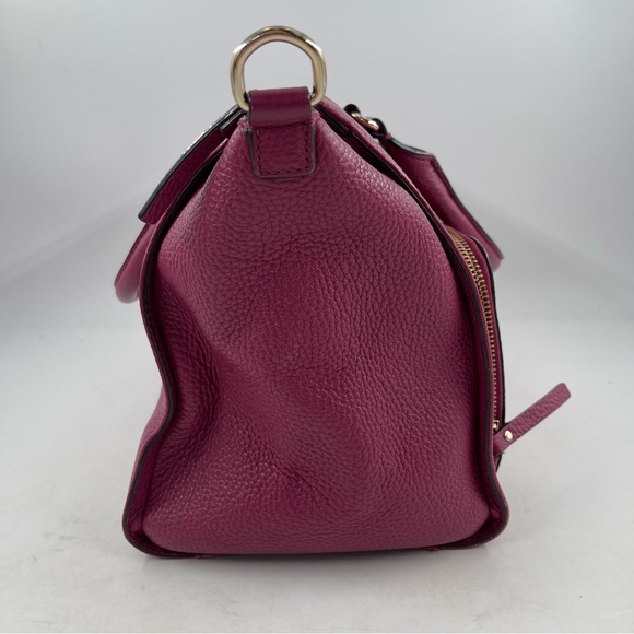 Kate Spade Magenta Pebbled Leather Zip Pocket Satchel Shoulder Bag - Picture 5 of 16